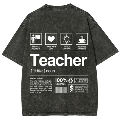 Teacher Unisex Fit Washed T-Shirt