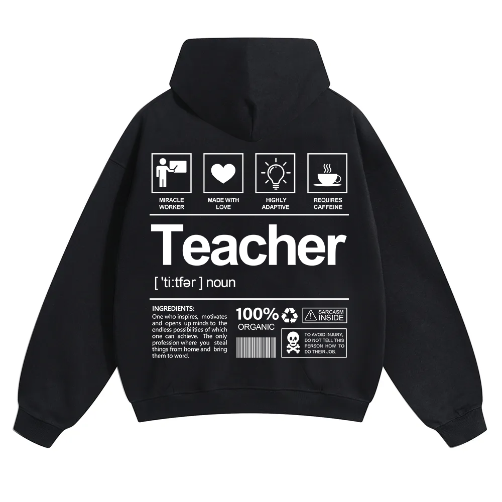 Teacher Unisex Solid Color Hoodie wearishow