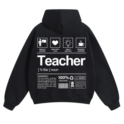 Teacher Unisex Solid Color Hoodie wearishow