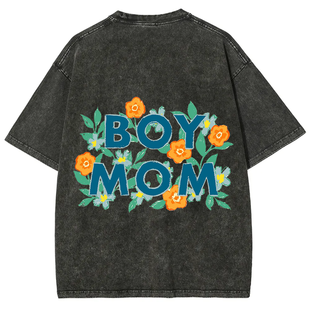 Boy Mom Unisex Fit Washed T-Shirt