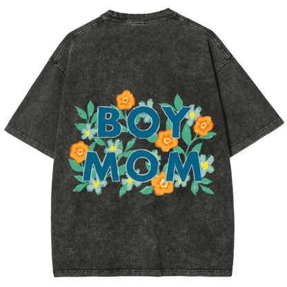 Boy Mom Unisex Fit Washed T-Shirt