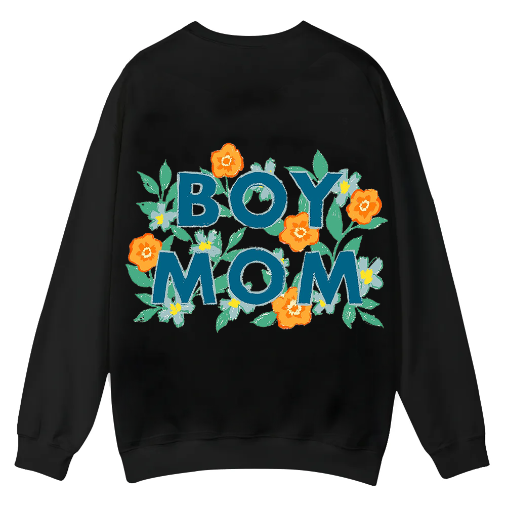 Boy Mom Casual Crewneck Sweatshirt wearishow