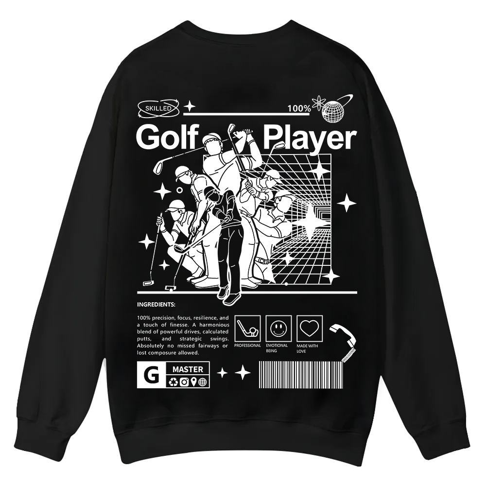 Golf Player Casual Crewneck Sweatshirt wearishow wearishow