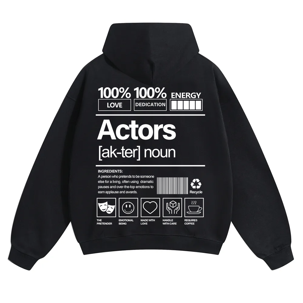Actors Unisex Solid Color Hoodie wearishow