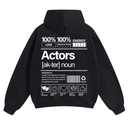Actors Unisex Solid Color Hoodie wearishow
