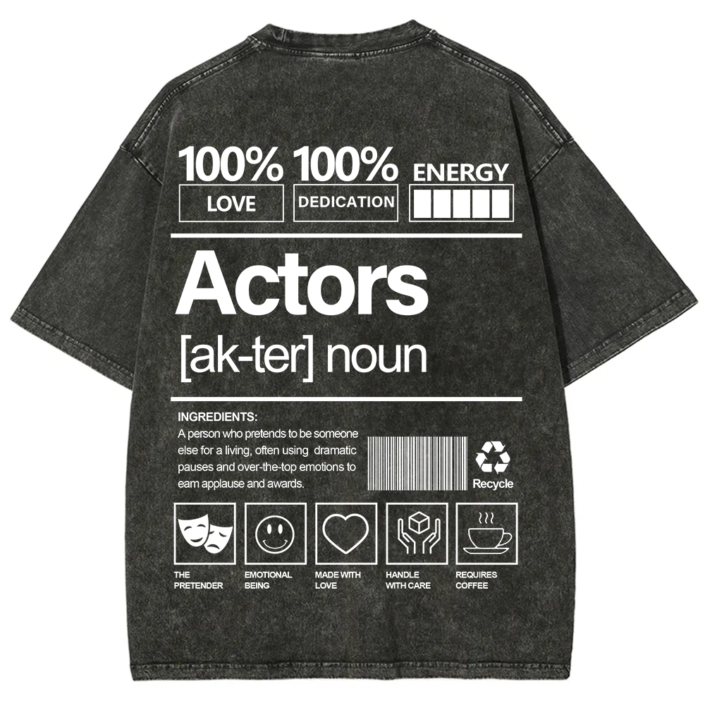 Actors Unisex Fit Washed T-Shirt
