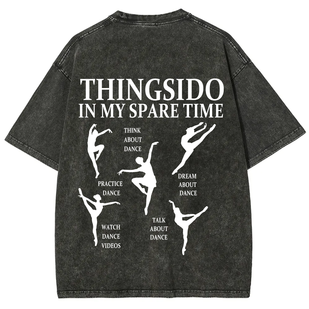 Thingsido In My Spare Time  Unisex Fit Washed T-Shirt