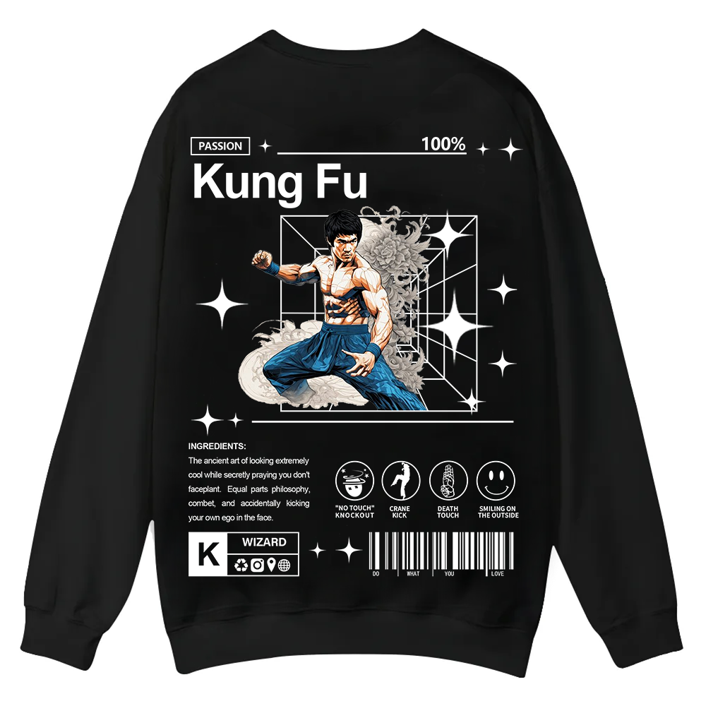 Kung Fu Casual Crewneck Sweatshirt wearishow wearishow