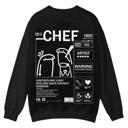 Chef Solid Color Unisex Casual Crewneck Sweatshirt