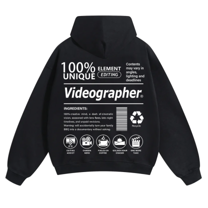 Videographer Unisex Solid Color Hoodie wearishow