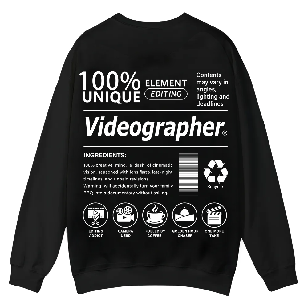 Videographer Casual Crewneck Sweatshirt wearishow wearishow