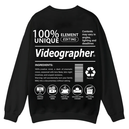 Videographer Casual Crewneck Sweatshirt wearishow wearishow