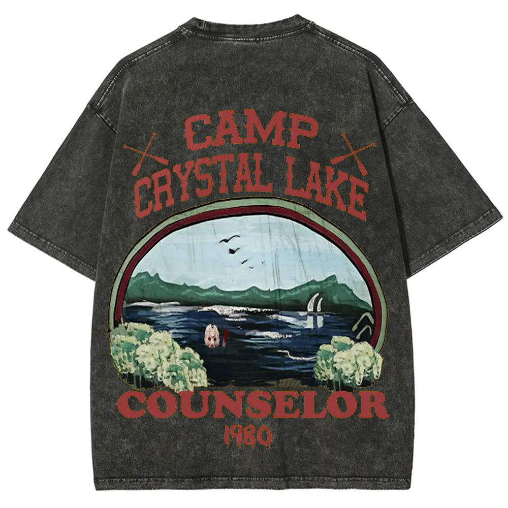 Unisex Camp Crystal Lake Print Crew Neck Casual T-Shirt