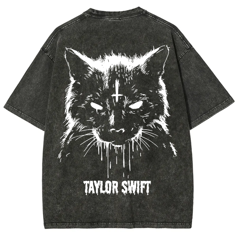 Unisex Vintage Washed Taylor Swift Singer T-Shirt