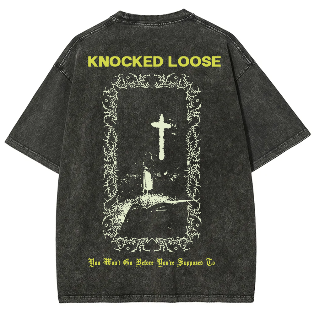 Unisex Vintage Washed Knocked Loose Band T-shirt