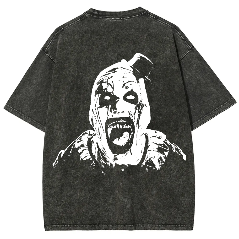  Unisex Vintage Washed Terrifier 3 Art The Santa Clown T-shirt