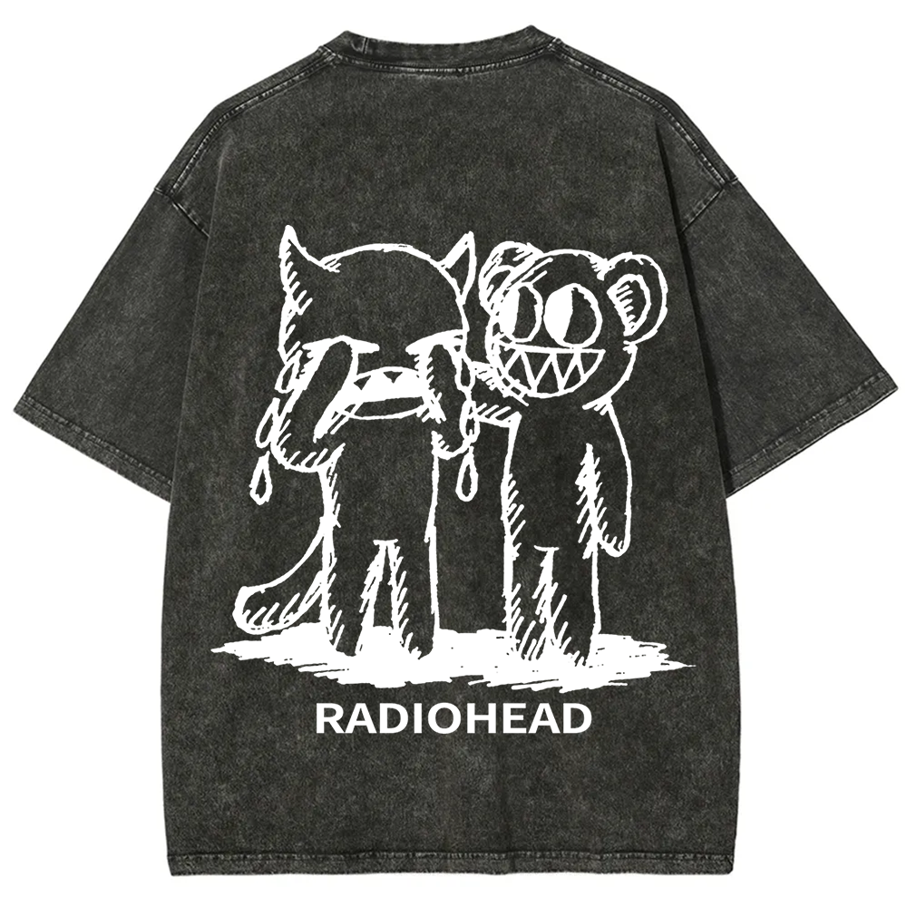 Unisex washed  Radiohead T-shirt