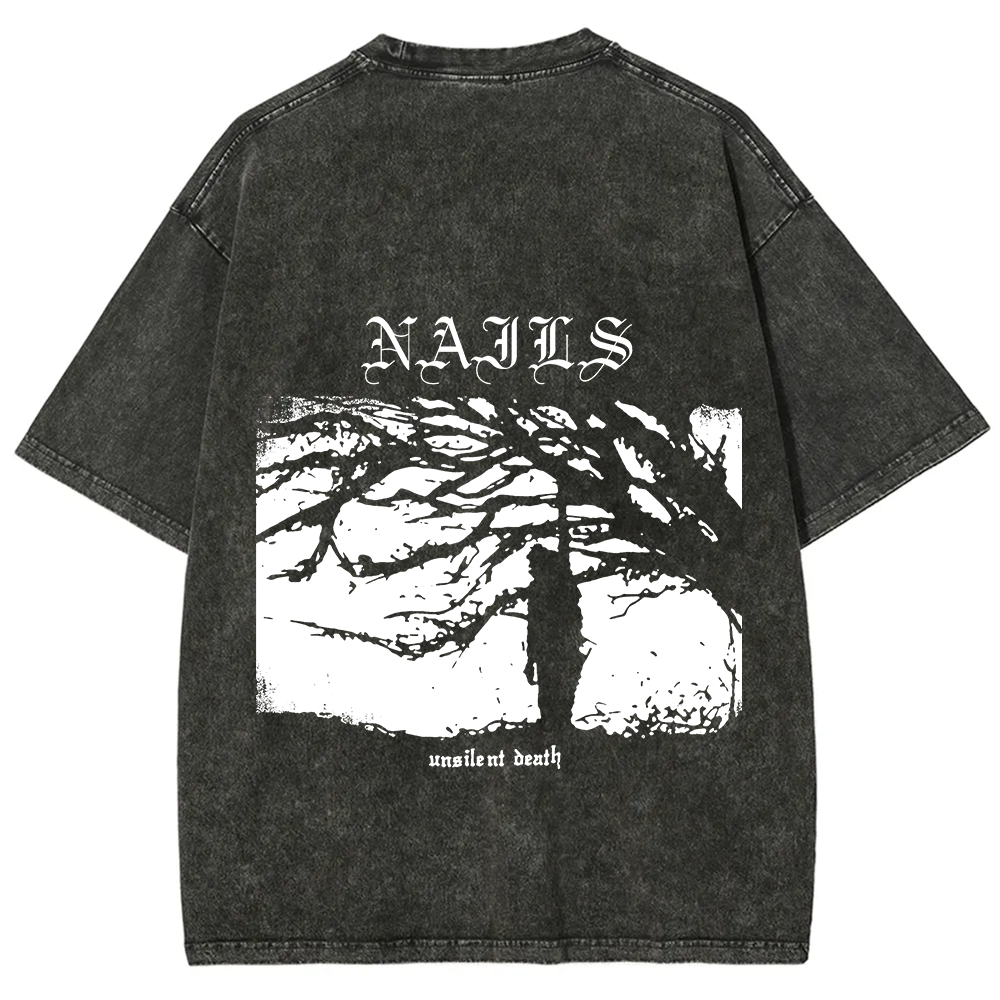 Nails Band Unsilent Death Vintage Washed T-Shirt
