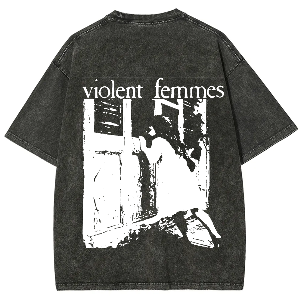 Unisex Casual Violent Femmes Punk Band Printed T-Shirt