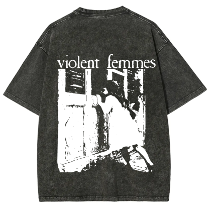 Unisex Casual Violent Femmes Punk Band Printed T-Shirt