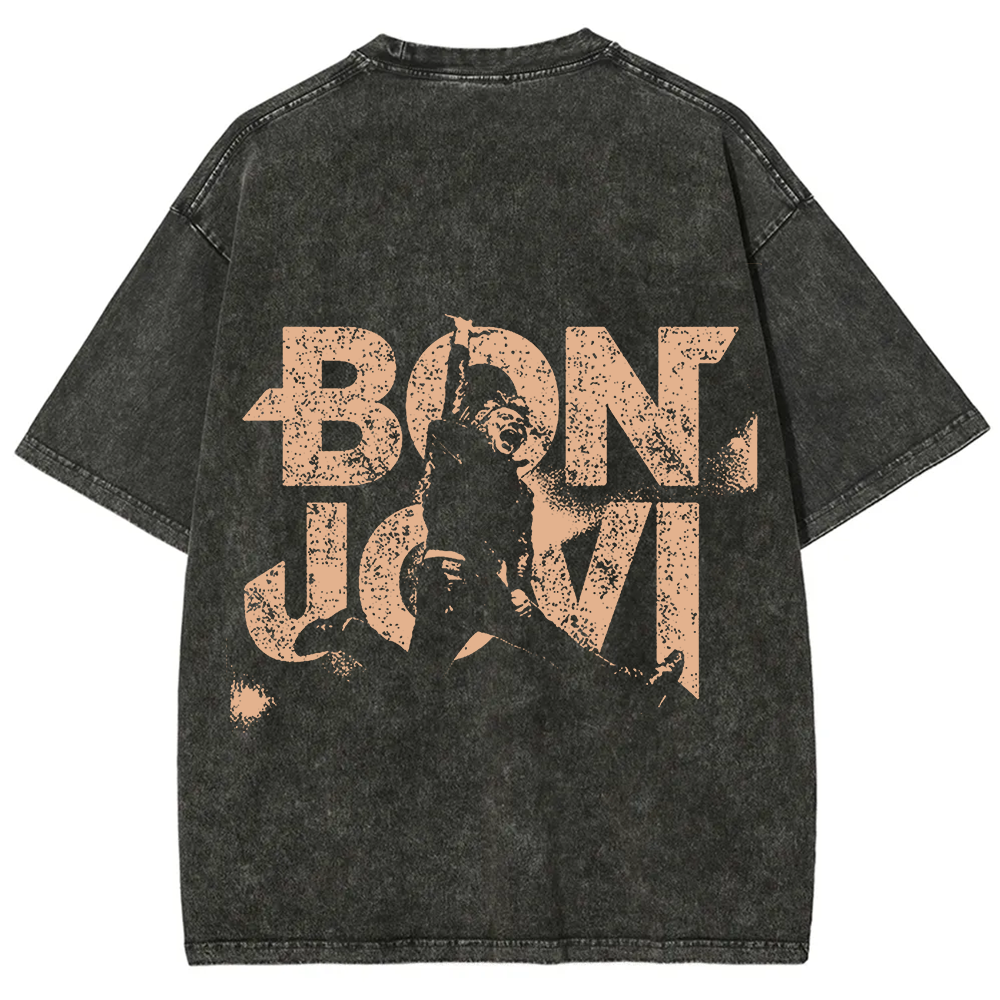 Unisex Vintage Washed Bon Jovi T-Shirt