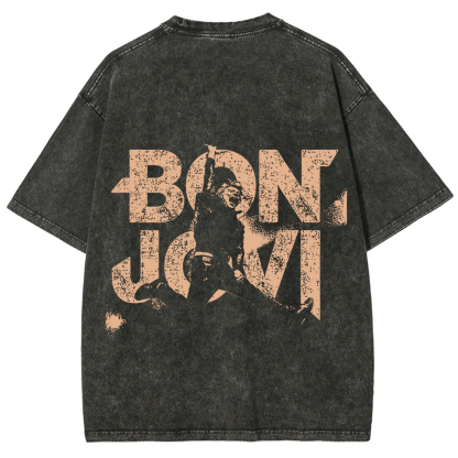 Unisex Vintage Washed Bon Jovi T-Shirt