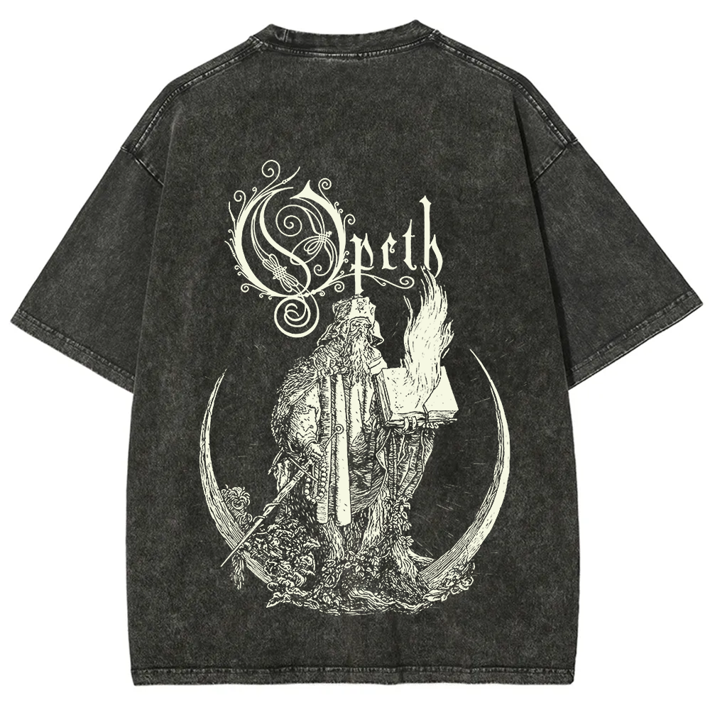 Unisex Vintage Washed Opeth Band T-Shirt