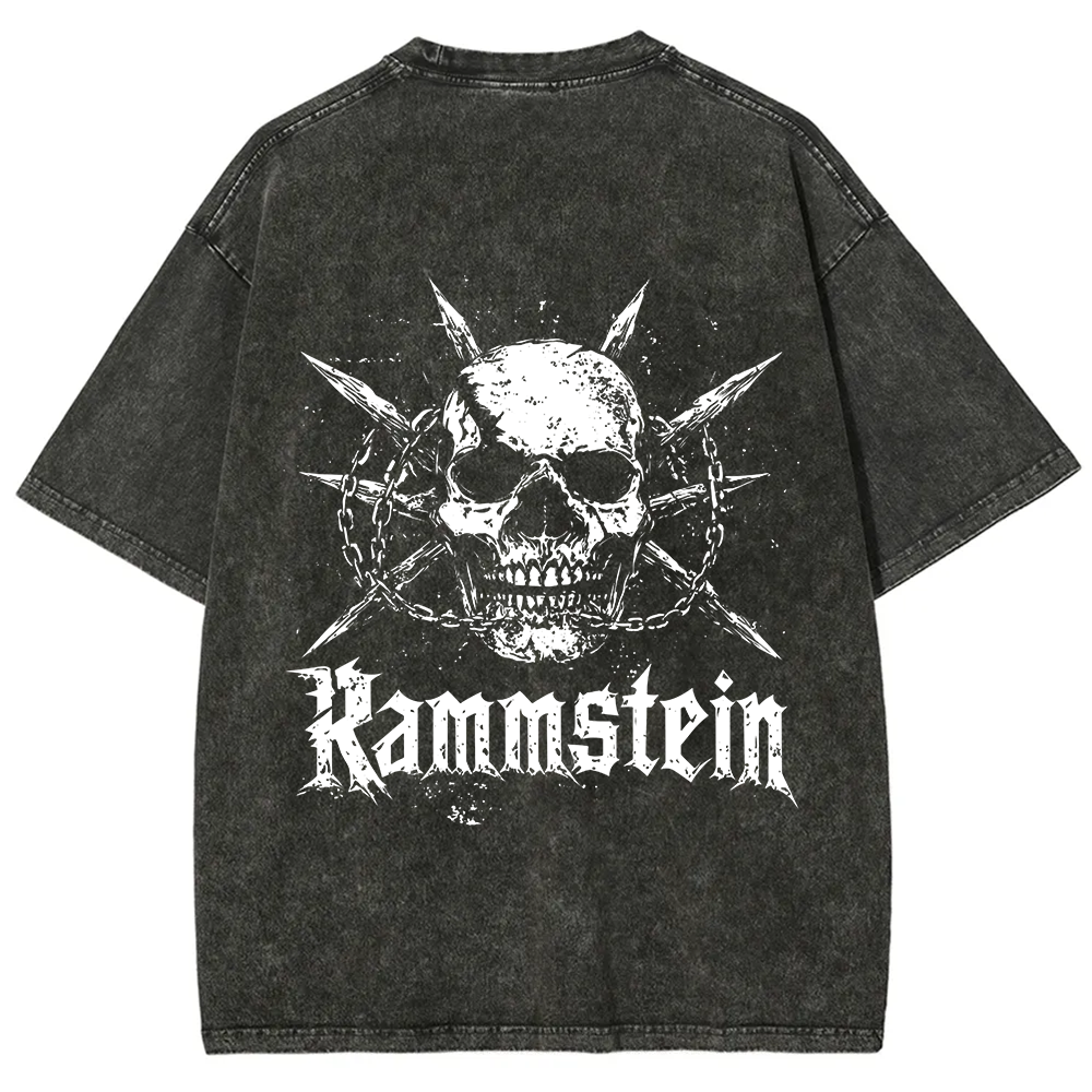 Rammstein Rock Band Vintage Washed T-Shirt