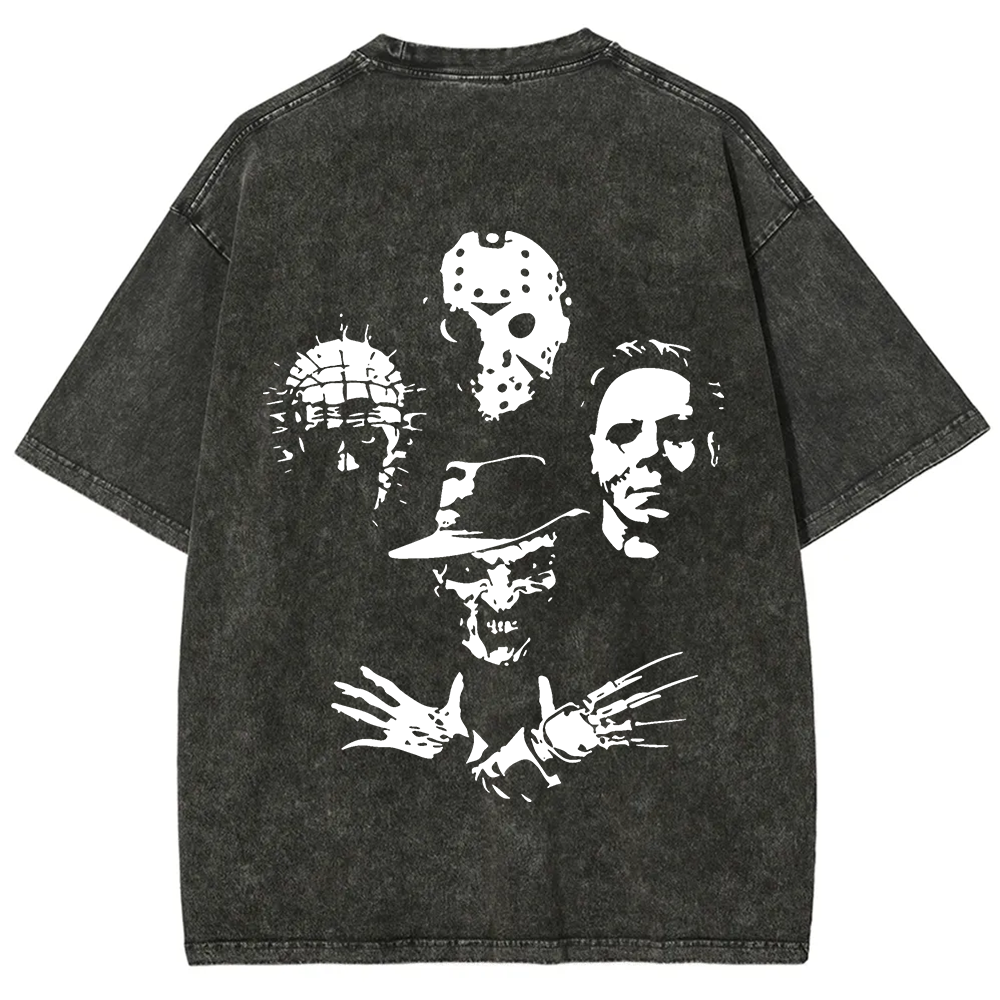?Horror Film t-Shirt Halloween Freddie Jason Hellraiser Grunge Rock Retro Black
