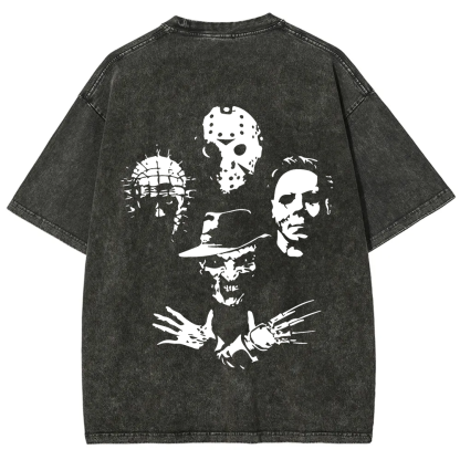 ?Horror Film t-Shirt Halloween Freddie Jason Hellraiser Grunge Rock Retro Black