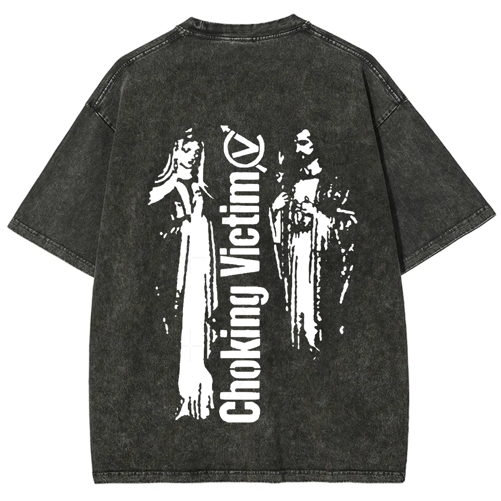 Unisex Vintage Washed Choking Victim Punk Band t-Shirt