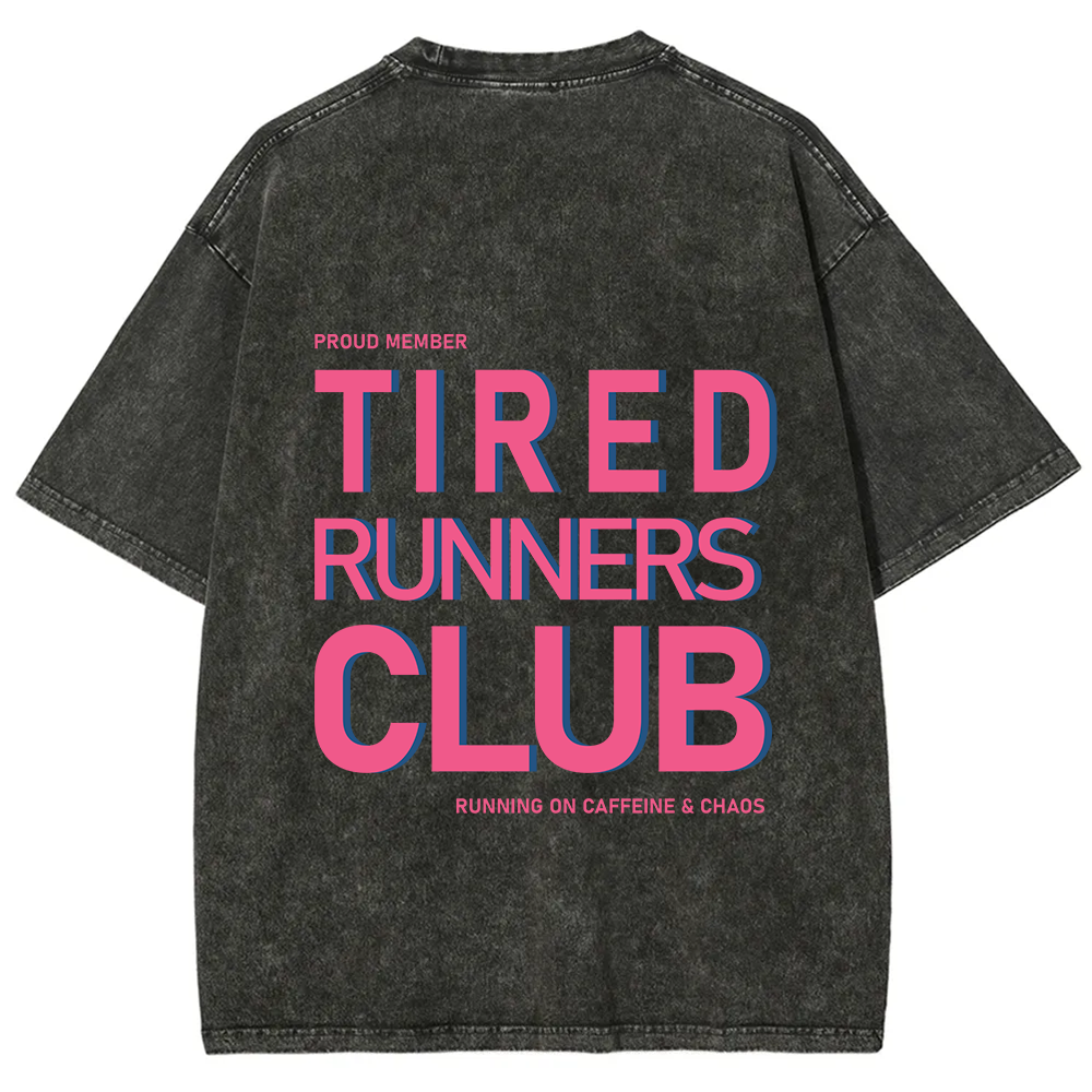 Tired Runners Club Unisex Fit Washed T-Shirt