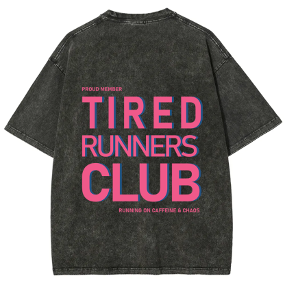 Tired Runners Club Unisex Fit Washed T-Shirt