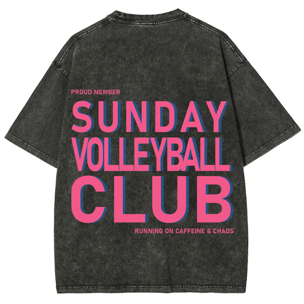 Sunday Volleyball Club Unisex Fit Washed T-Shirt