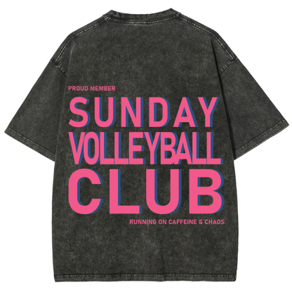 Sunday Volleyball Club Unisex Fit Washed T-Shirt