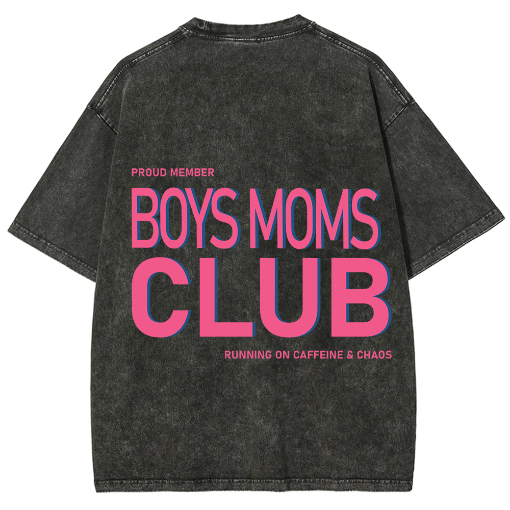 Boys Moms Club Unisex Fit Washed T-Shirt