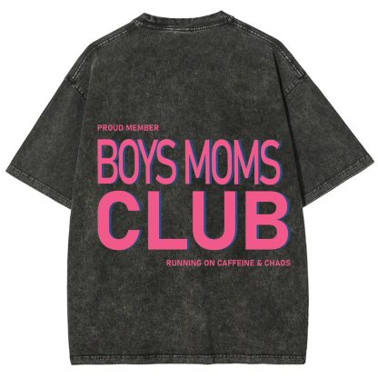 Boys Moms Club Unisex Fit Washed T-Shirt