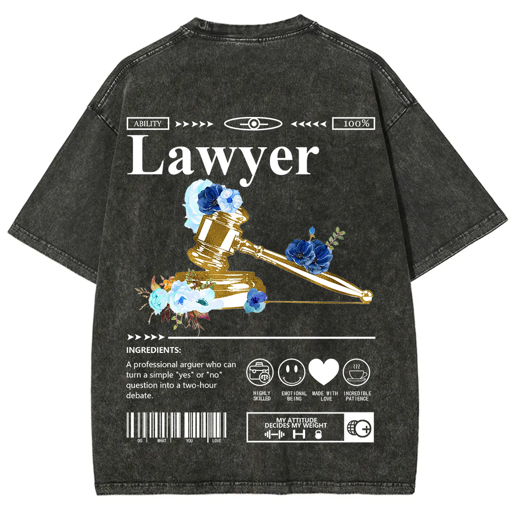 Lawyer Unisex Fit Washed T-Shirt?