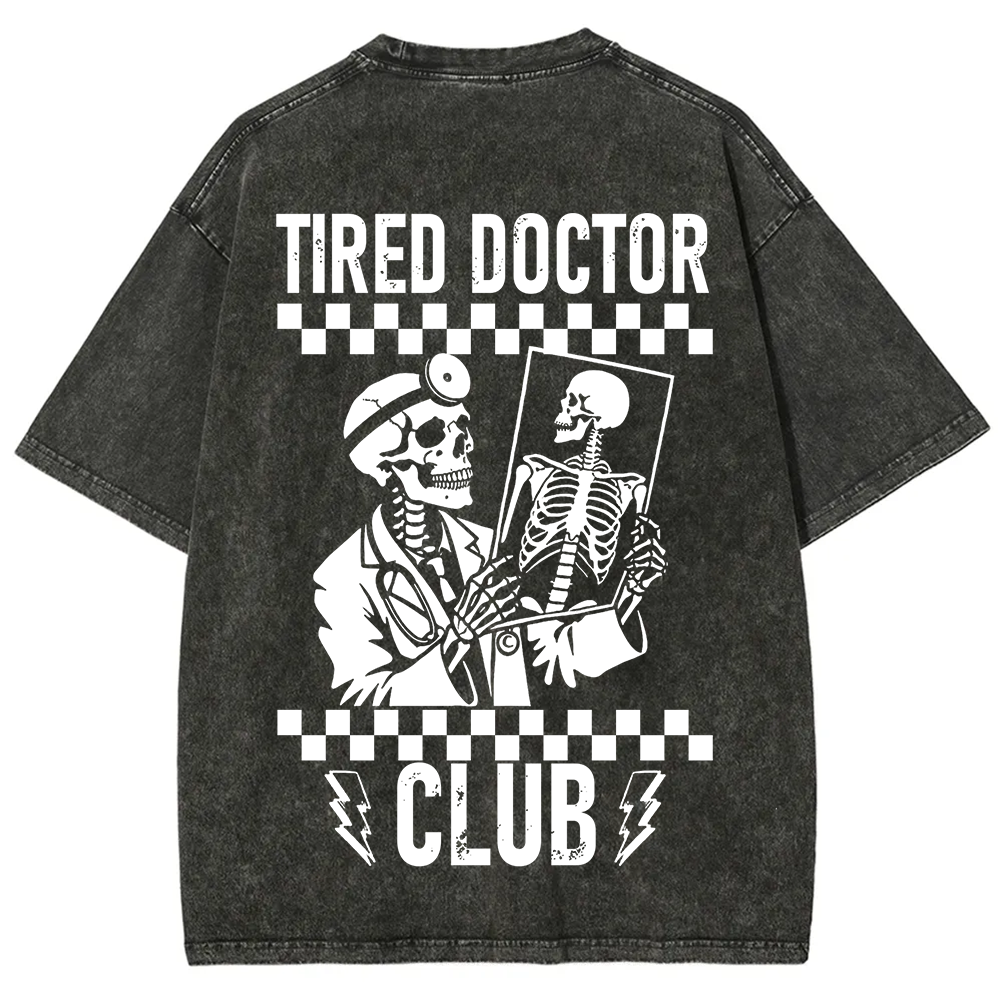 Tired Doctor Club Unisex Fit Washed T-Shirt