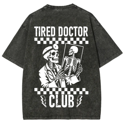 Tired Doctor Club Unisex Fit Washed T-Shirt
