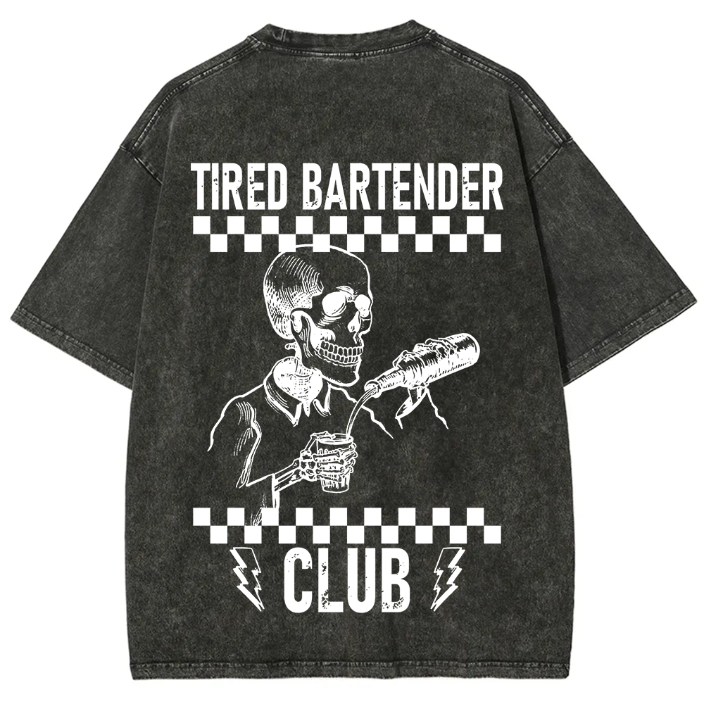 Tired Bartender Club Unisex Fit Washed T-Shirt?
