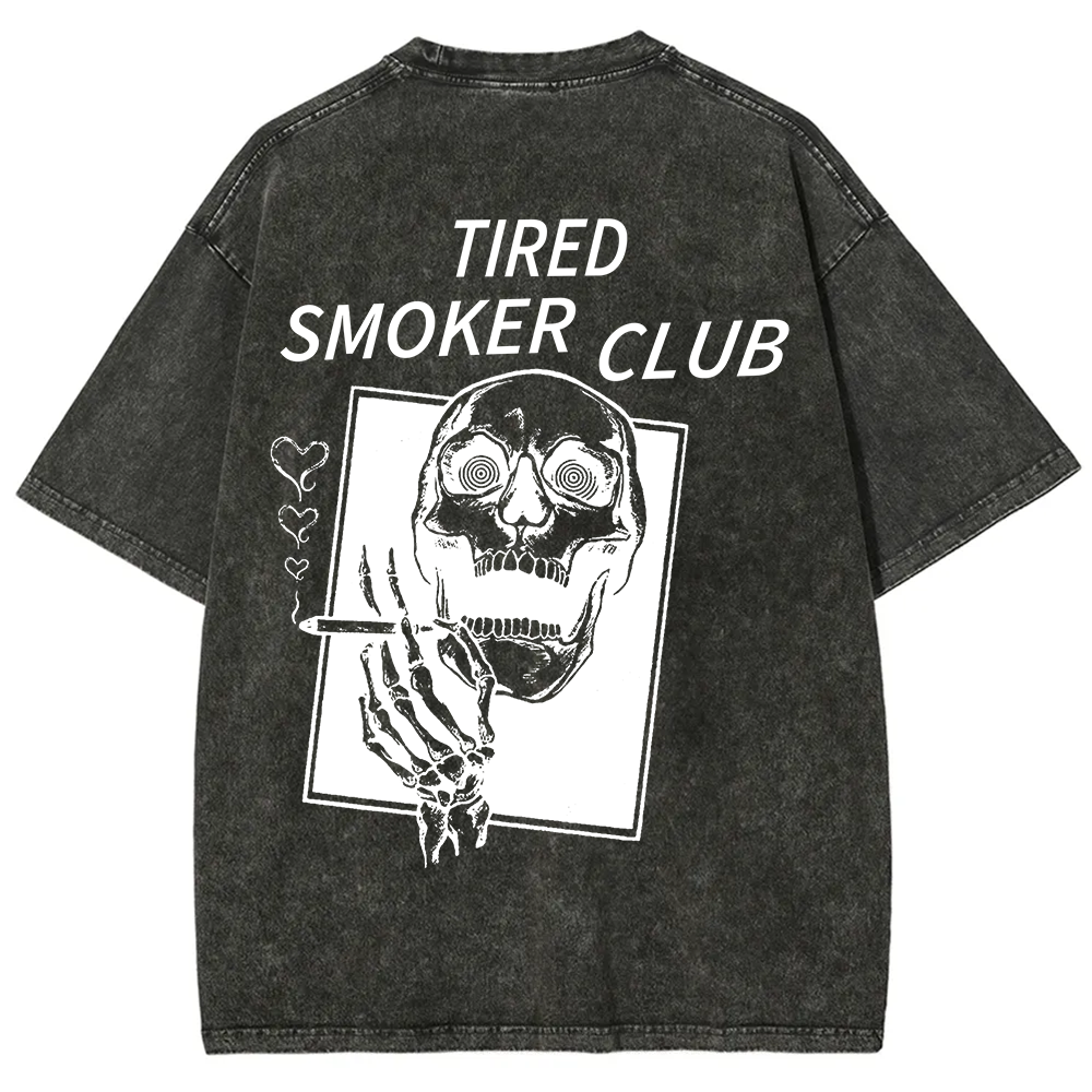 Tired Smoker Club Unisex Fit Washed T-Shirt