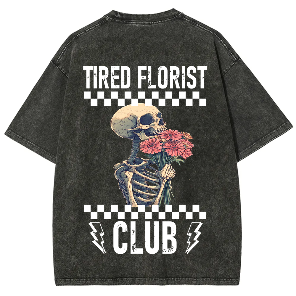 Tired Florist Club Unisex Fit Washed T-Shirt
