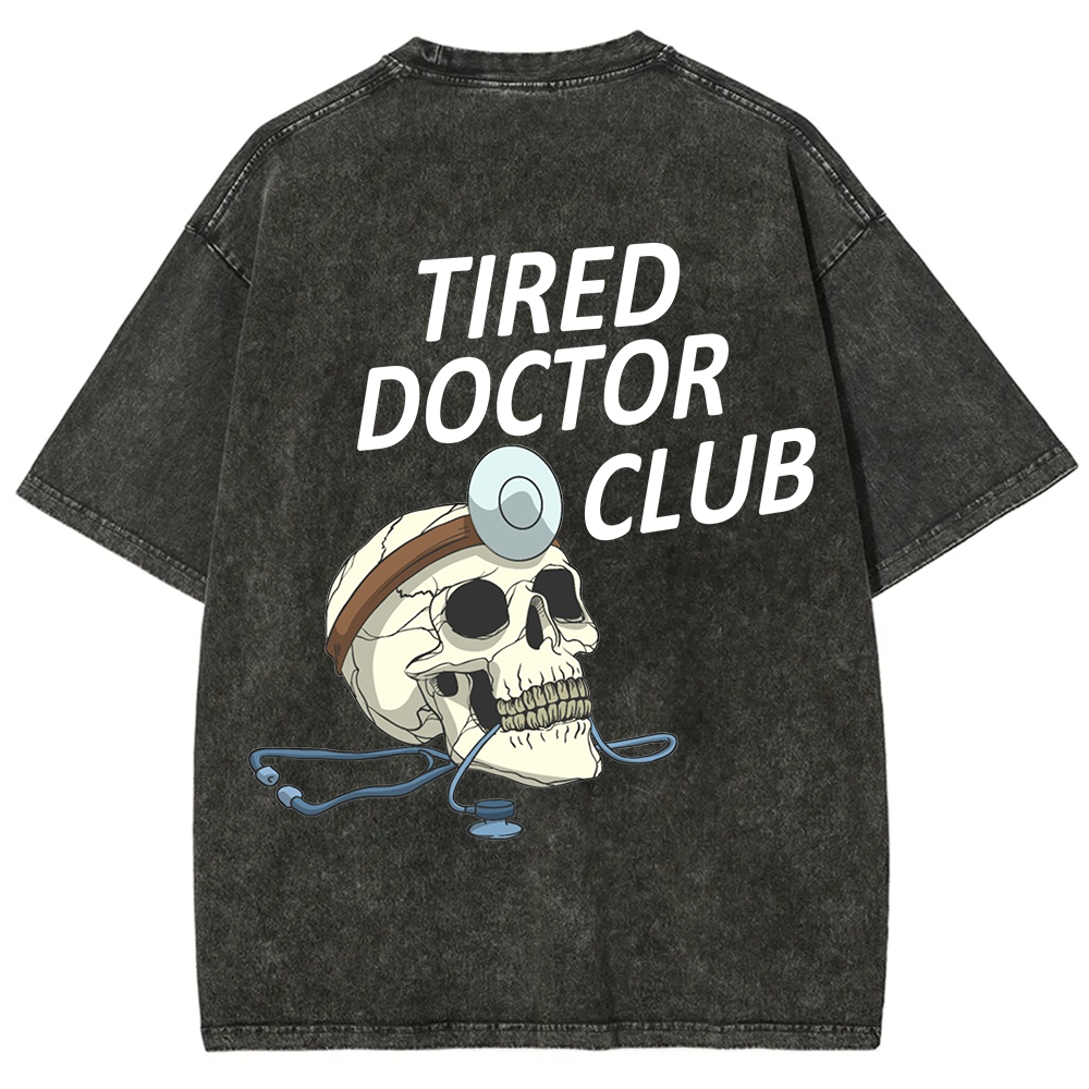 Tired Doctor Club Unisex Fit Washed T-Shirt