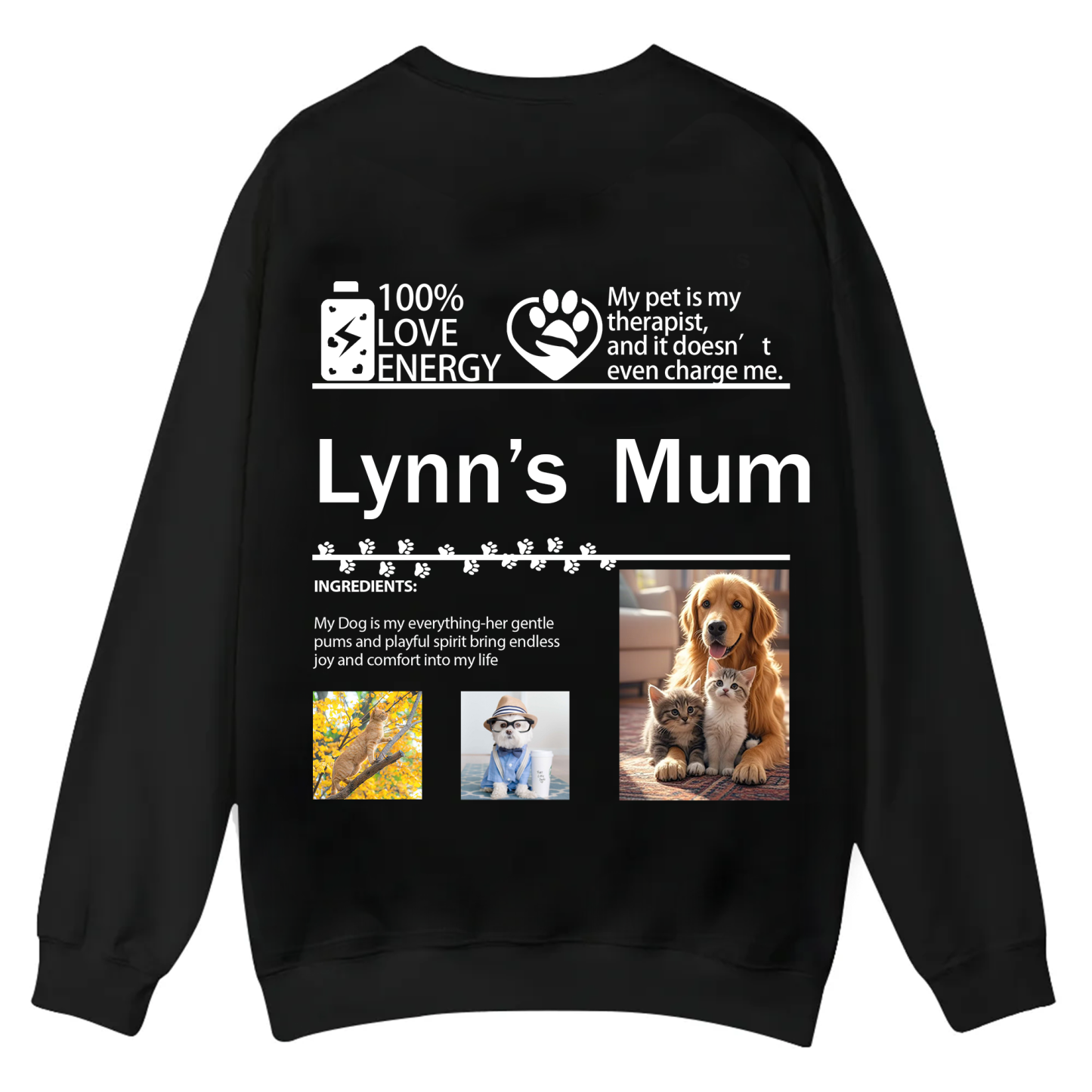 Pet Photo Creative Customized Unisex Casual Crewneck Sweatshirt