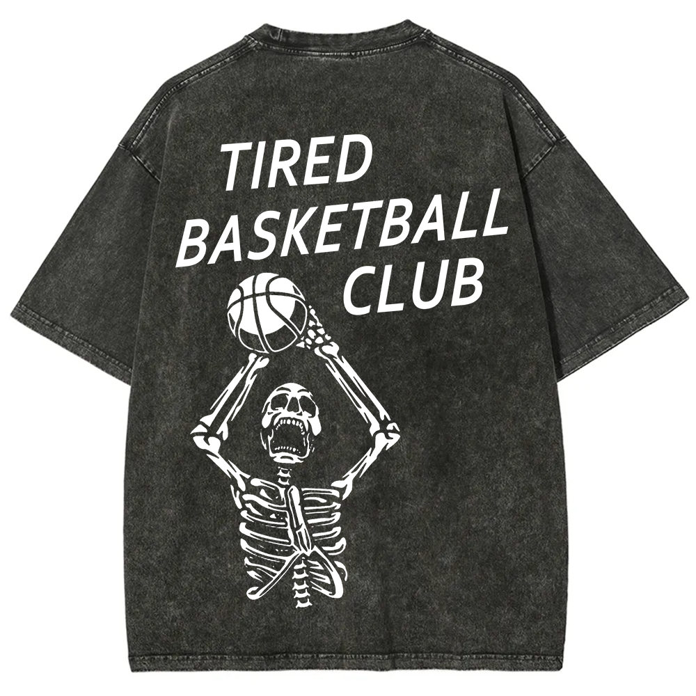 Tired Basketball Club Unisex Fit Washed T-Shirt