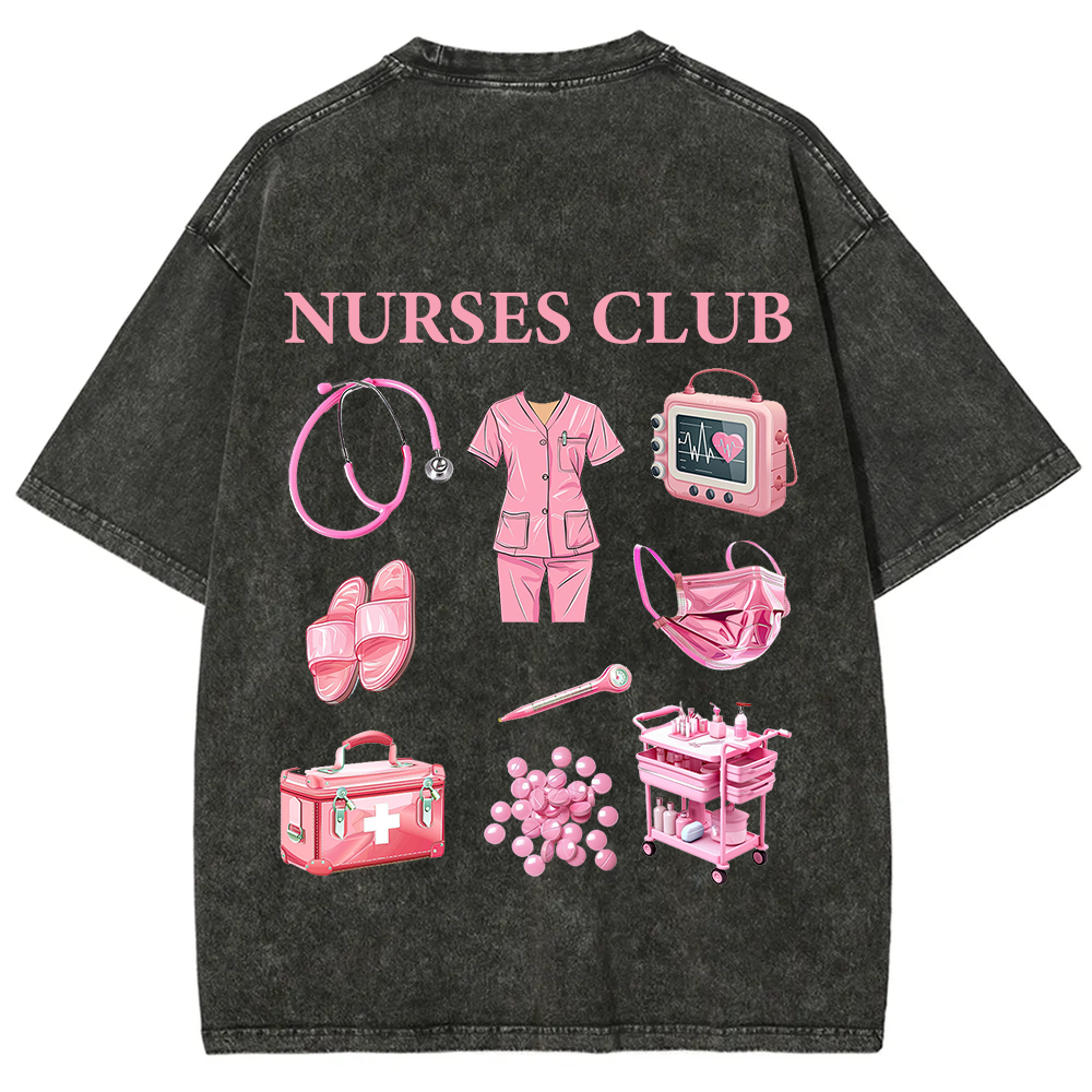 Nurses Club Unisex Fit Washed T-Shirt