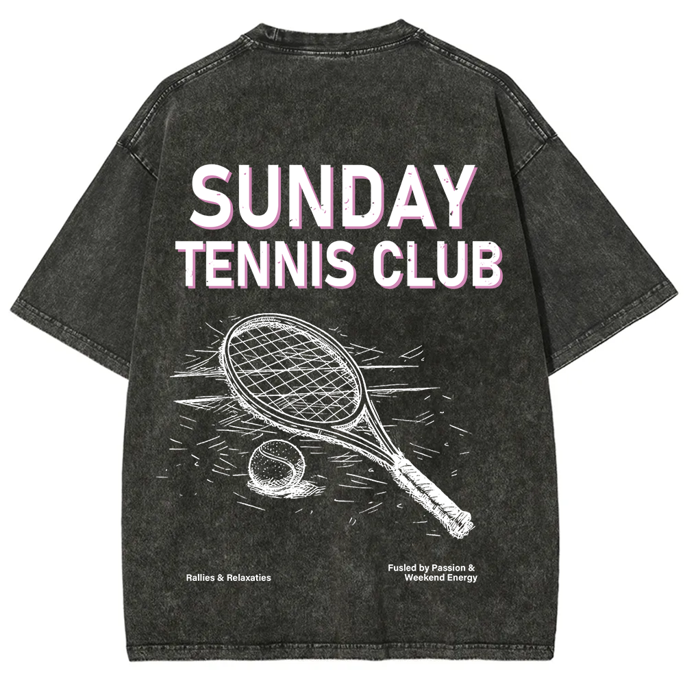 Sunday Tennis Club Unisex Fit Washed T-Shirt