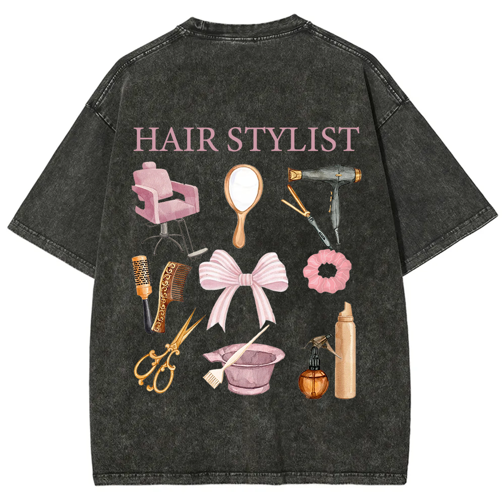 Hair Stylist Unisex Fit Washed T-Shirt