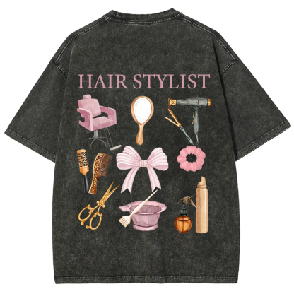 Hair Stylist Unisex Fit Washed T-Shirt